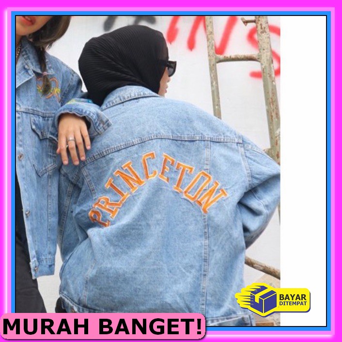 Jaket Jeans Wanita Crop Jumbo Oversize Demim Jaket Hoodie Cewek J BP992 Amr Original  - Toxic Jacke
