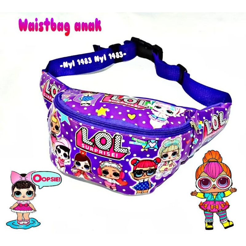 Waistbag anak karakter full print / tas bahu anak / Tas selempang anak / real pict