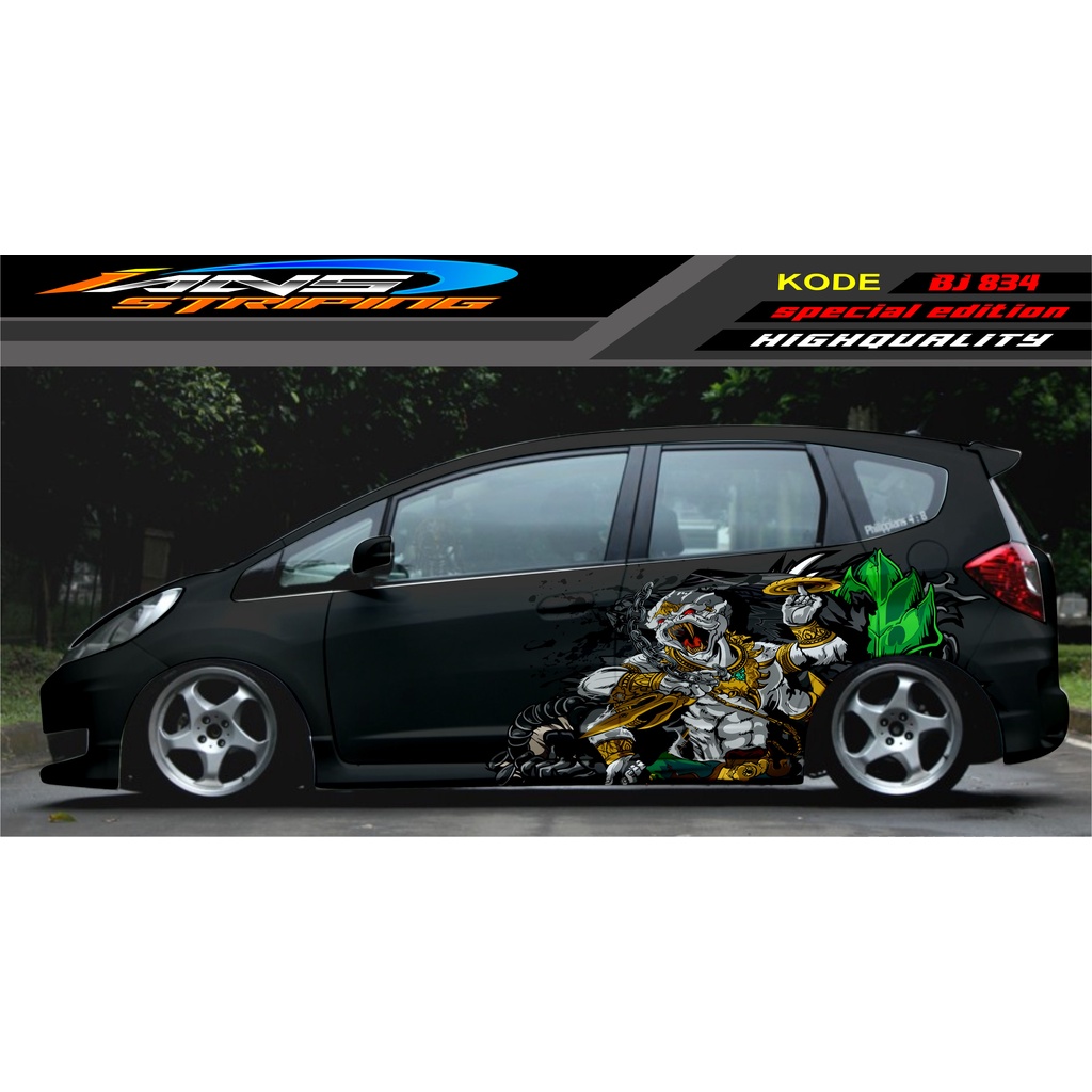 STICKER DECAL MOBIL HONDA JAZZ, SIGRA, YARIS, SWIFT / DECAL MOBIL / DECAL STICKER MOBIL ANIMASI