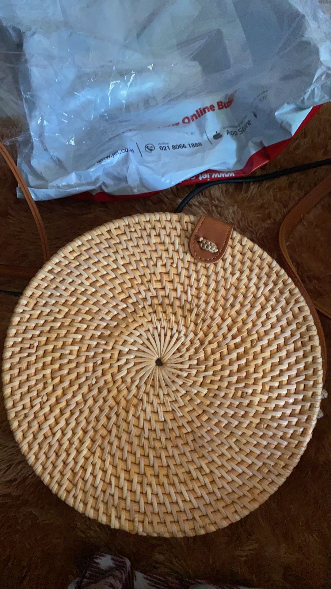 [big Sale] Tas Rotan Bulat Bali Polos Berwarna Ata Murah Diameter 20cm,18cm,15cm