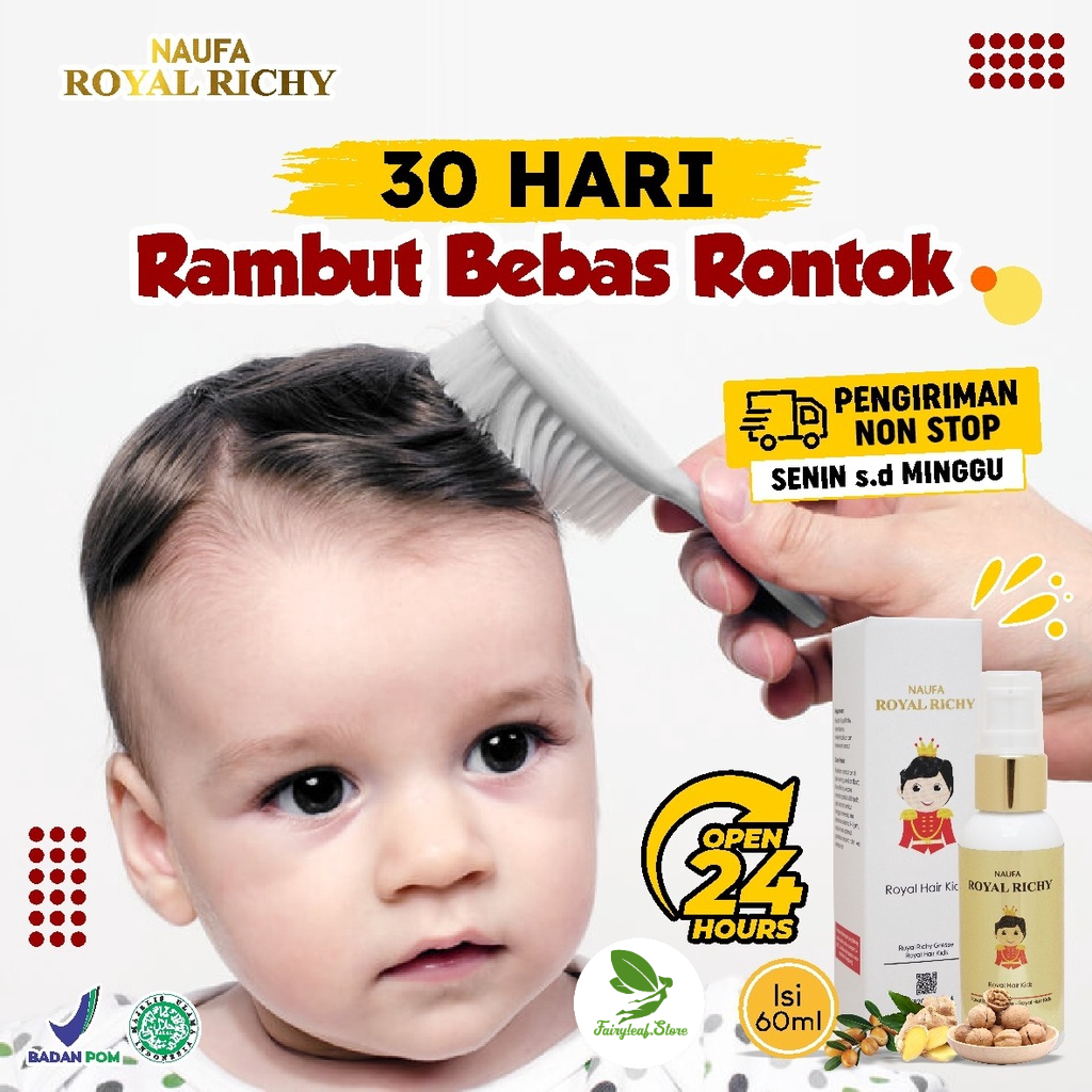 Naufa Royal Richy - Vitamin Minyak Kemiri Penyubur / Penumbuh Rambut Bayi Anak Cegah Rontok Botak