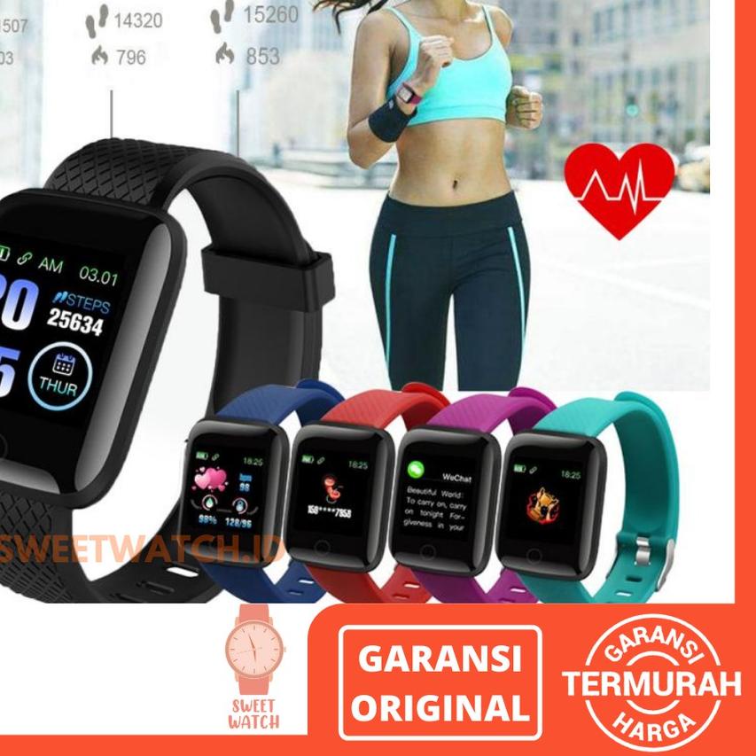 ➮ Smartwatch 116 Plus Jam Tangan Cewek Smartwatch Jam Tangan Pintar Jam Tangan Cewek Smartwatch Spor