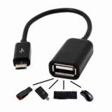 LJR OTG Cable Micro USB Male to USB Female Converter OTG Adapter For Smartphone / Cable Connection Kit Mobile Phone / Kabel OTG - Hitam