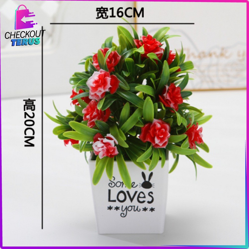 CT C83 C87 Ornamen Pot Bonsai Artificial Flower Dekorasi Ruang Tamu dan Pajangan Meja Bunga Hias Plastik