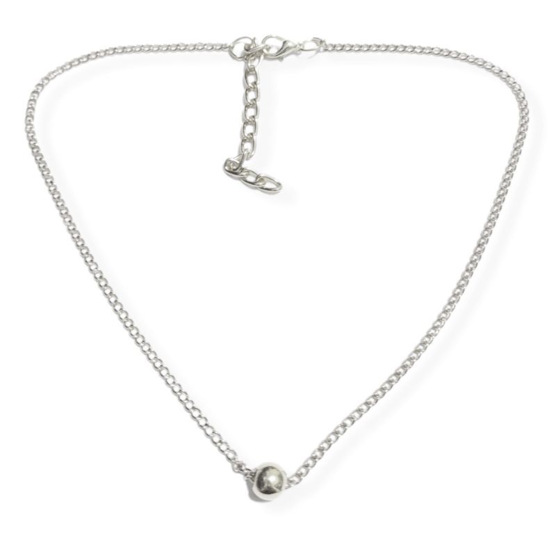 Caroline Metalic Beads Chain Necklace Kalung Rantai Korea