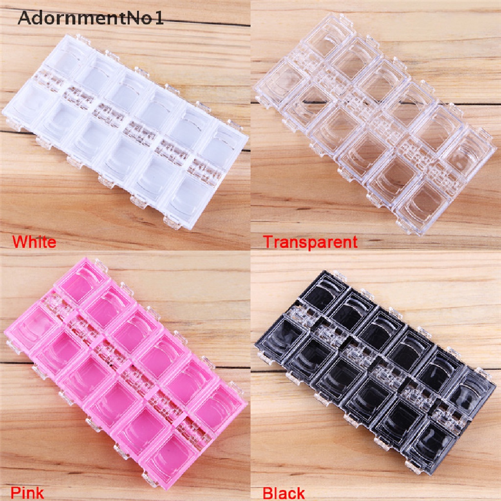 (AdornmentNo1) Kotak Penyimpanan / Organizer Perhiasan / Manik-Manik Nail Art 12 Slot Bahan Plastik