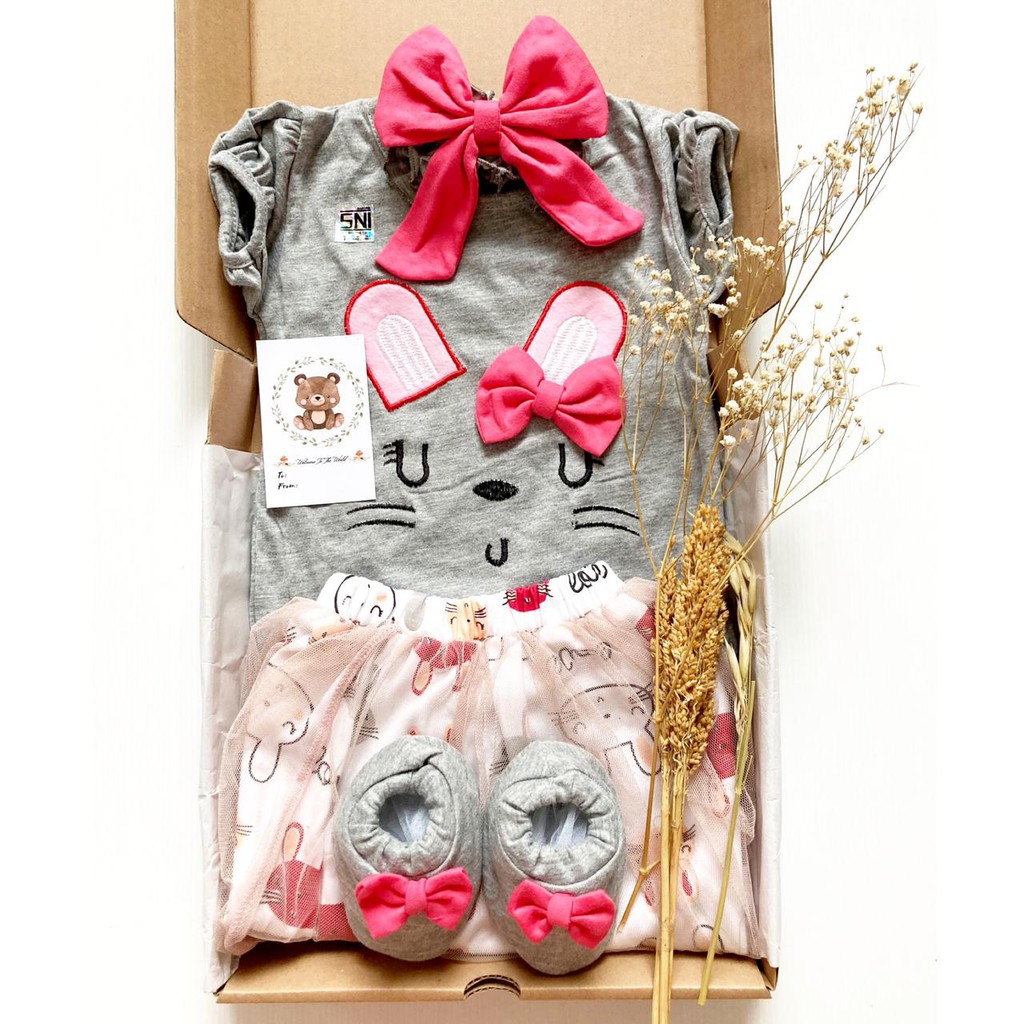 HAMPERS PANSY JUMPER kado giftset lahiran Jumper Rok Bandana Sepatu Lucu Anak Bayi Perempuan Cewek Murah Terlaris