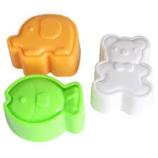 Set Isi 3 Cetakan Nasi Bento Cetakan Gajah Ikan Beruang ice Mold Animal Cetakan Bekal Bento