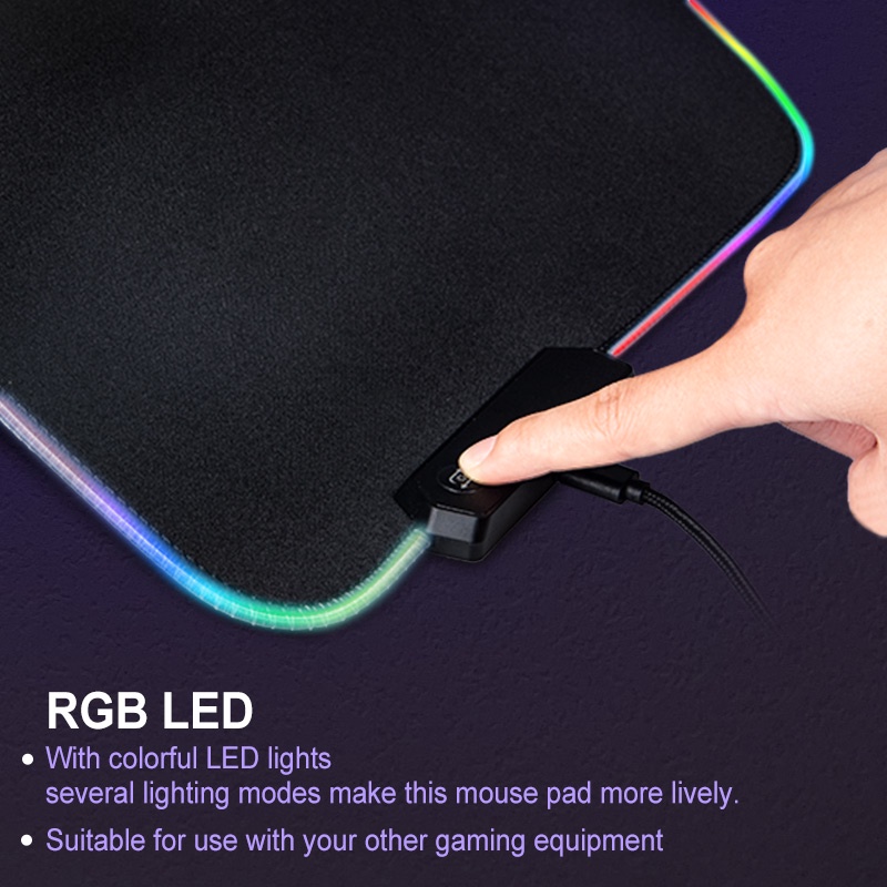 ColorCoral RGB Mouse Pad Gaming XL 80*30cm Glowing LED High Precision Mousepad