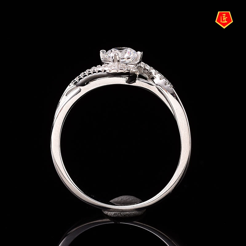 [Ready Stock]Women's Pt950 Moissanite Angel Eyes Ring