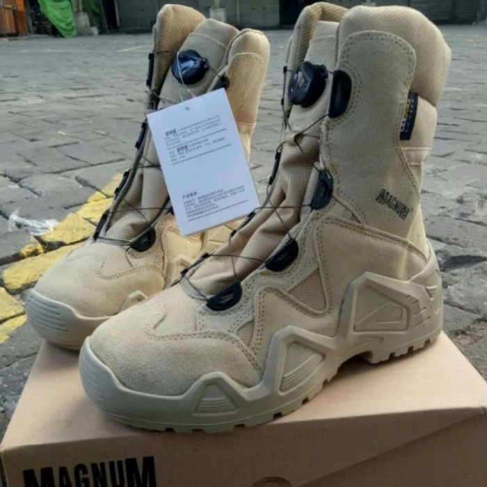 Coklat Import - Sepatu Pdl Magnum Lowa Model Tali Putar (Coklat/Hitam) Kualitas Import