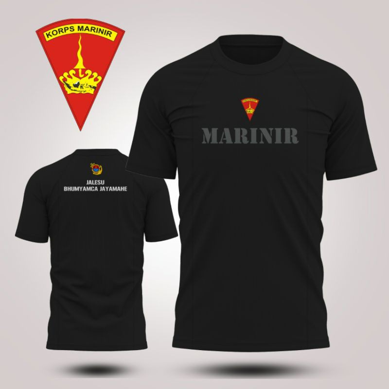 BAJU OLAHRAGA MARINIR TNI AL / KAOS MARINIR PRIA LENGAN PENDEK BAHAN DRIFIT / ATASAN OLAHRAGA PRIA /