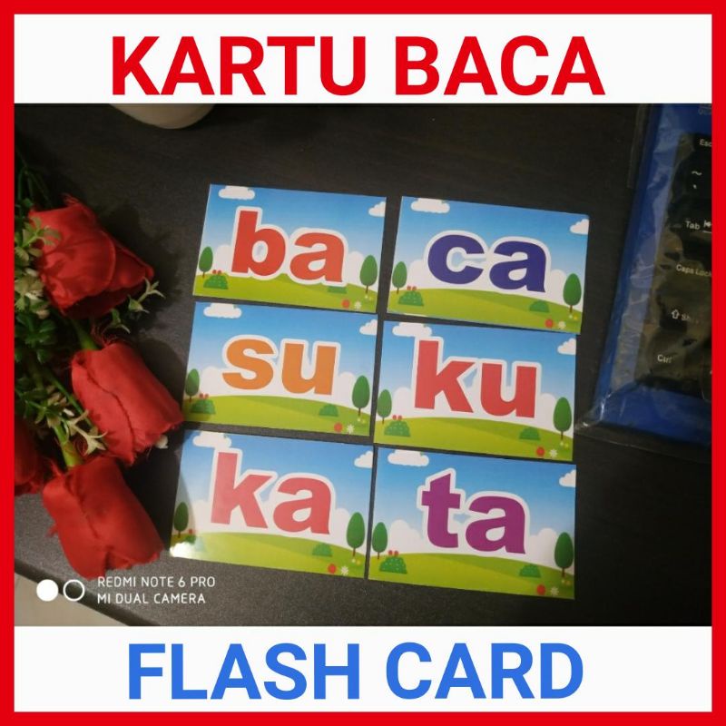Flash Card Mainan Edukasi Kartu Latihan membaca suku kata tanpa dieja Flash Card