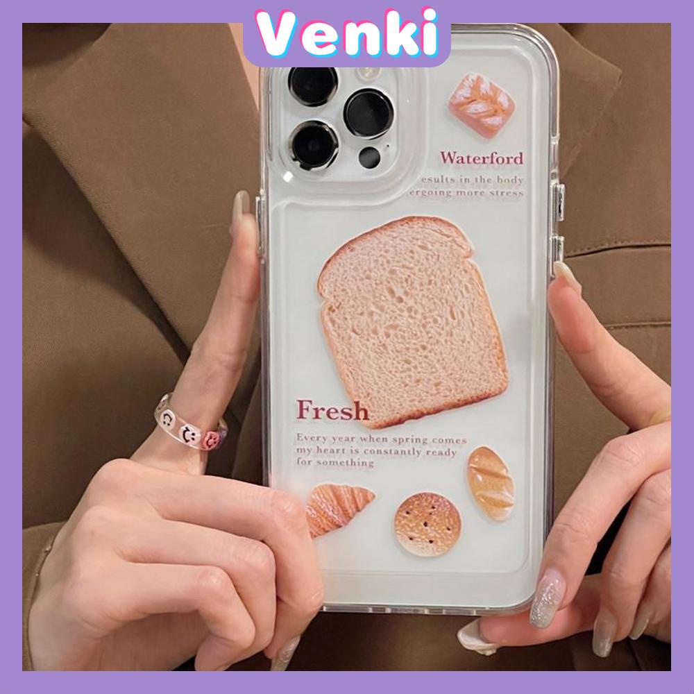 iPhone Case Clear Case Soft Thick TPU Shockproof Super Transparent Protection Camera Plating Button Toast Bread For iPhone 13 Pro Max iPhone 12 Pro Max iPhone 11 iPhone 7Plus