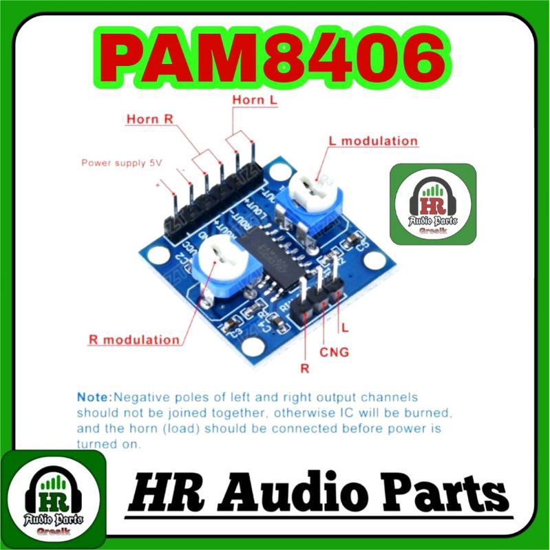 PAM8406 2x 5W Mini Amplifier 1x 10W Class D Pam8406 DC 5 ~ 5.5V or Charger HP