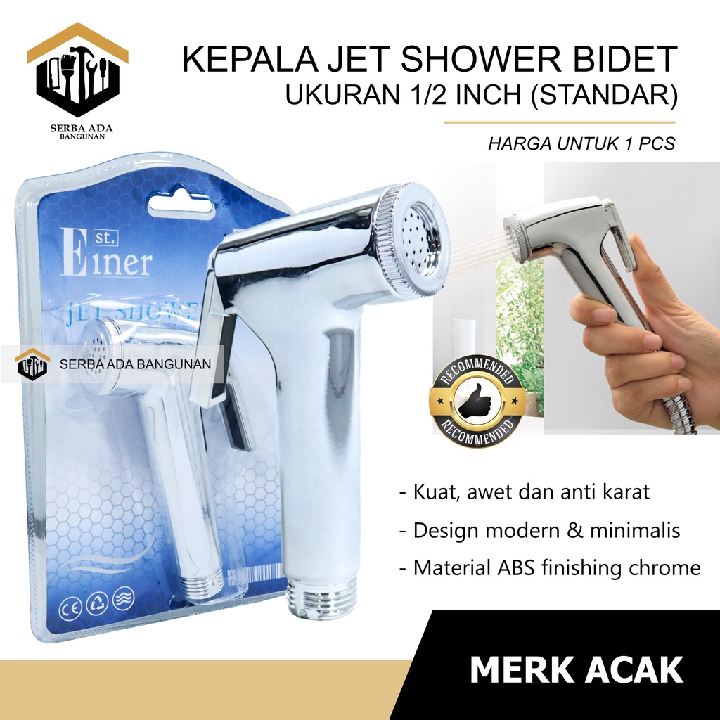 KEPALA JET SHOWER CHROME PVC GOOD QUALTY / KOMPLIT LGS PASANG / SEMPROTAN BIDET WC PIPIS TOILET