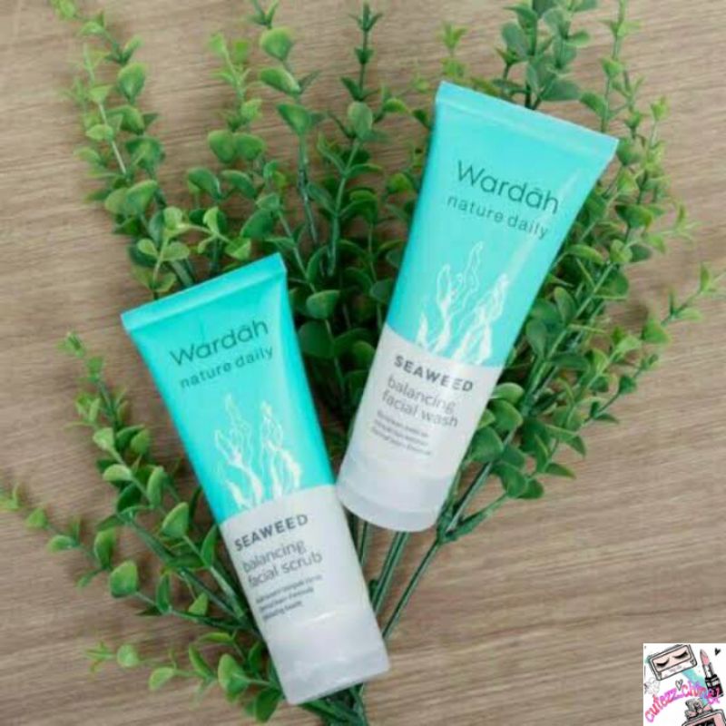 ☃️Cutezz_ching1☃️Wardah Nature Daily Seaweed Balancing Facial Scrub 60ml