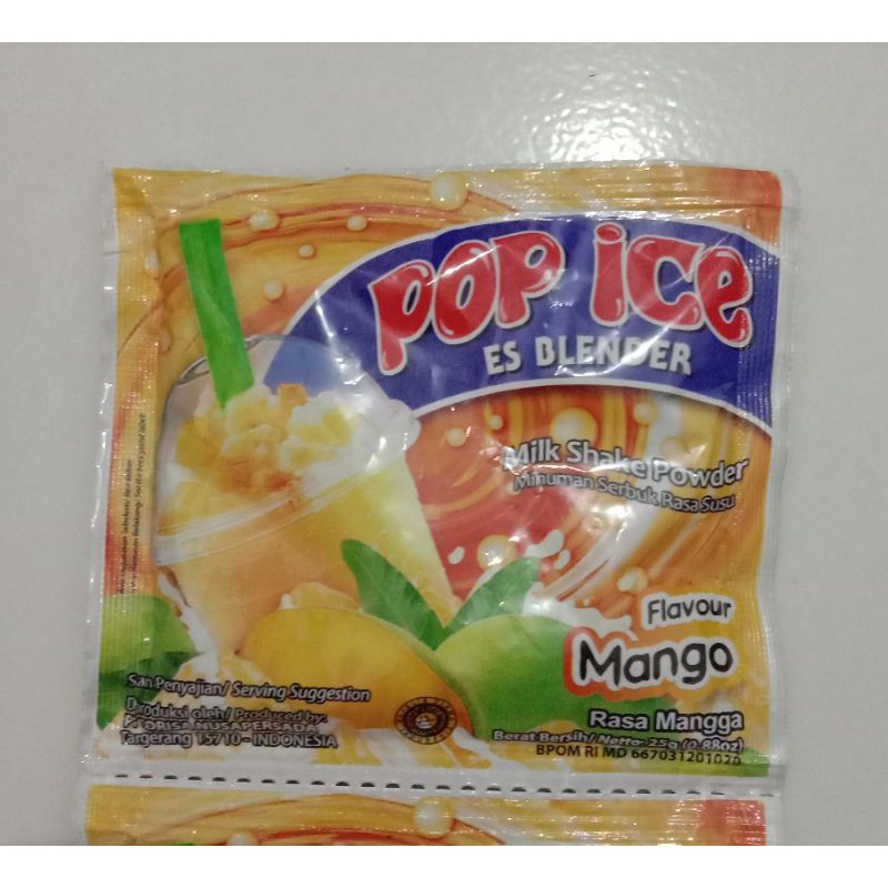 

Pop ice blender minuman instan beraneka rasa satuan netto 25 gram