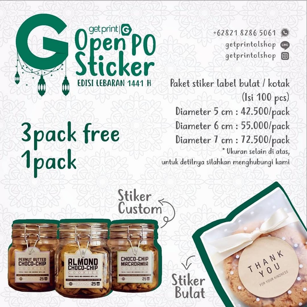 

STICKER LABEL BULAT 3CM (ORDER 3 PACK, FREE 1 PACK)
