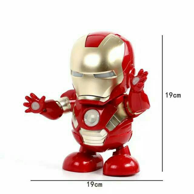 (jakarta) Mainan Anak Robot Ironman Dance Iron Man Spiderman Bumblebee Dance Hero Music