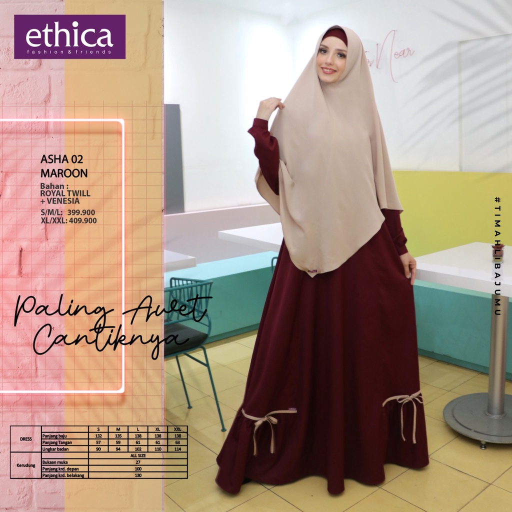 GAMIS TERBARU 2021 ETHICA ASHA 02 MAROON