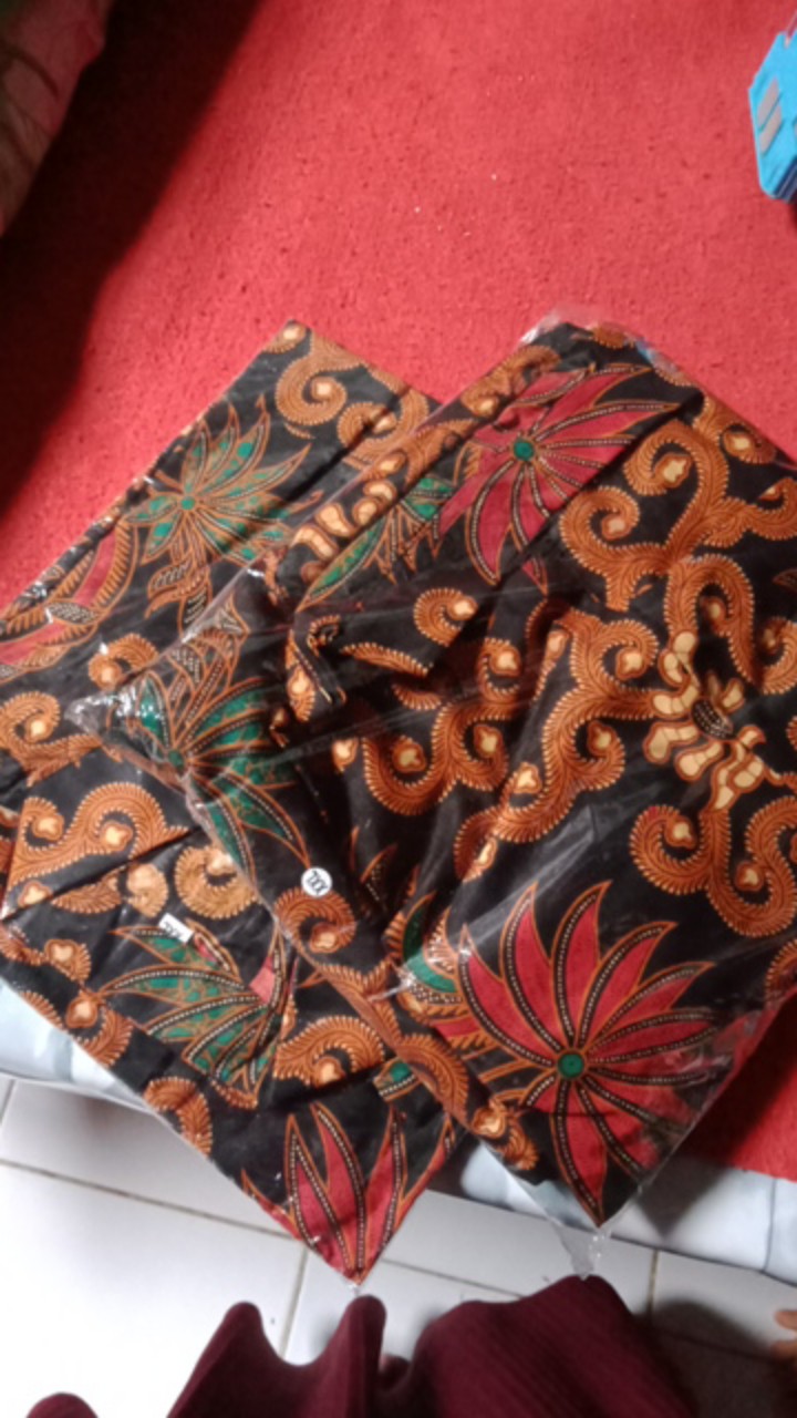 Batik Couple Keluarga - Sania Ruffle Batik Couple Ori Standar & Jumbo - Batik Pekalongan