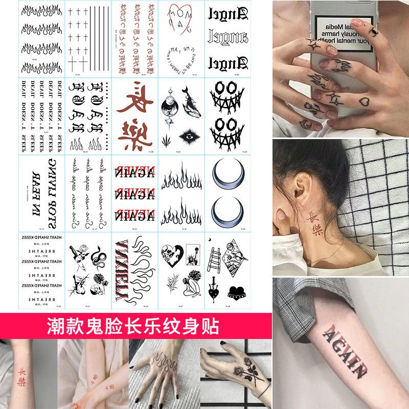 20 pcs tato temporer tulisan kanji hanzi tattoo temporary