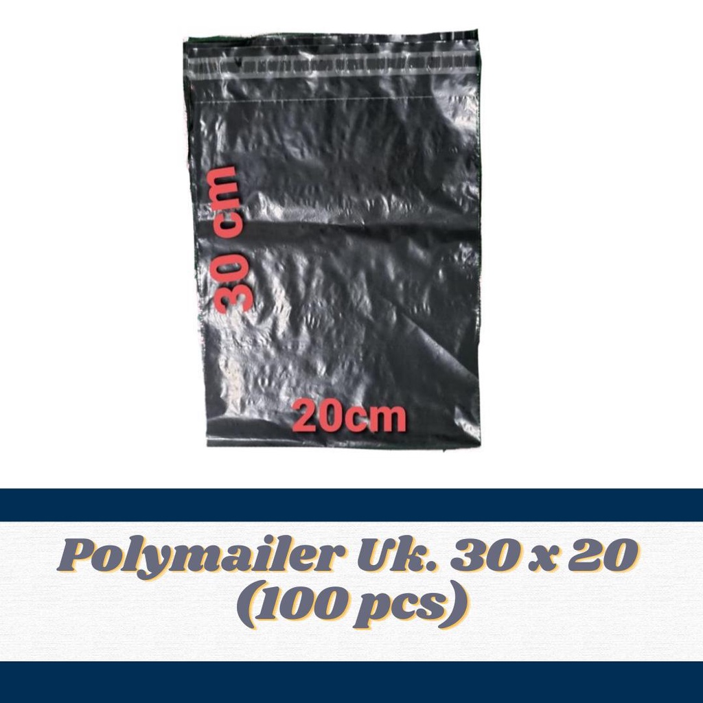 

Kantong Plastik Packing OlShop 20 x 30cm (100pcs) + Seal Permanen Polymailer Hitam Anti Plong