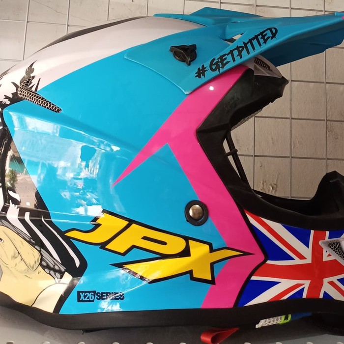 Helm cross JPX X25 Biru Tosca Glossy