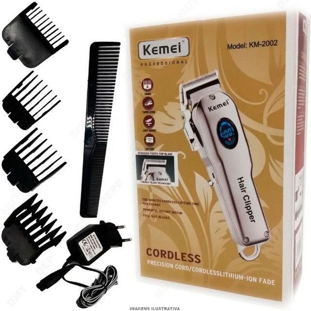 Alat Cukur Rambut Kemei KM2002 Professional Rechargeable Electric Hair Clipper Cordless