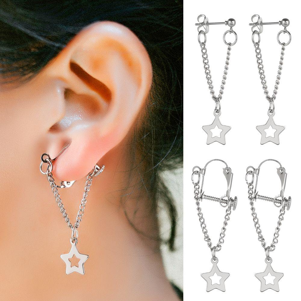 Preva Anting Rantai Bintang Anting Perempuan Kepribadian Super Keren Tanpa Tindik