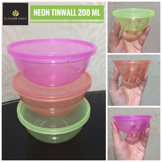 Neon tinwall 200 ml/ mangkok microwave 200 ml/tinwall 200ml/ mangkok 200 ml/ mangkok microwave