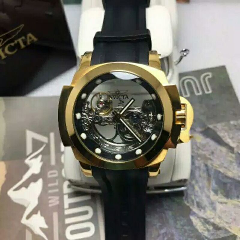 jam tangan pria invicta sekelon gold