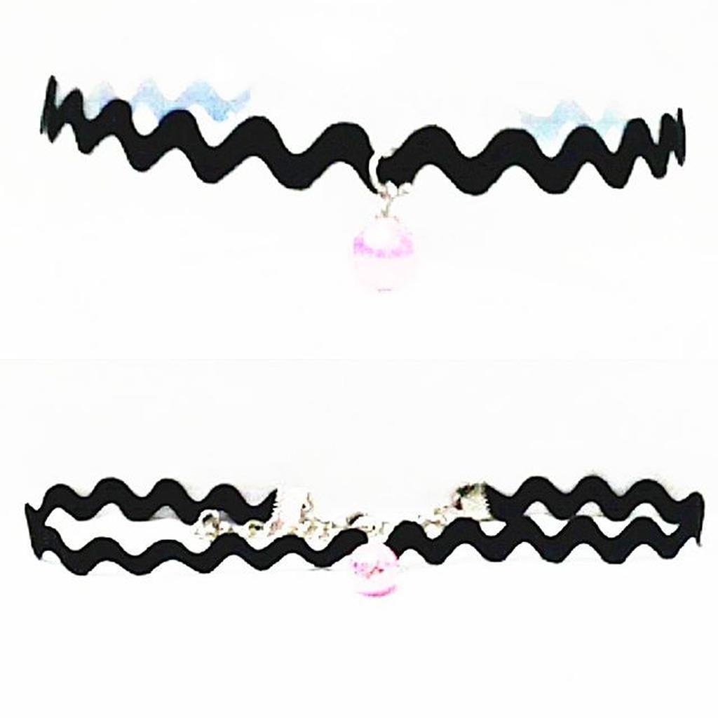 Zigzag Choker Necklace Soft Pink Pearl | Kalung Handmade