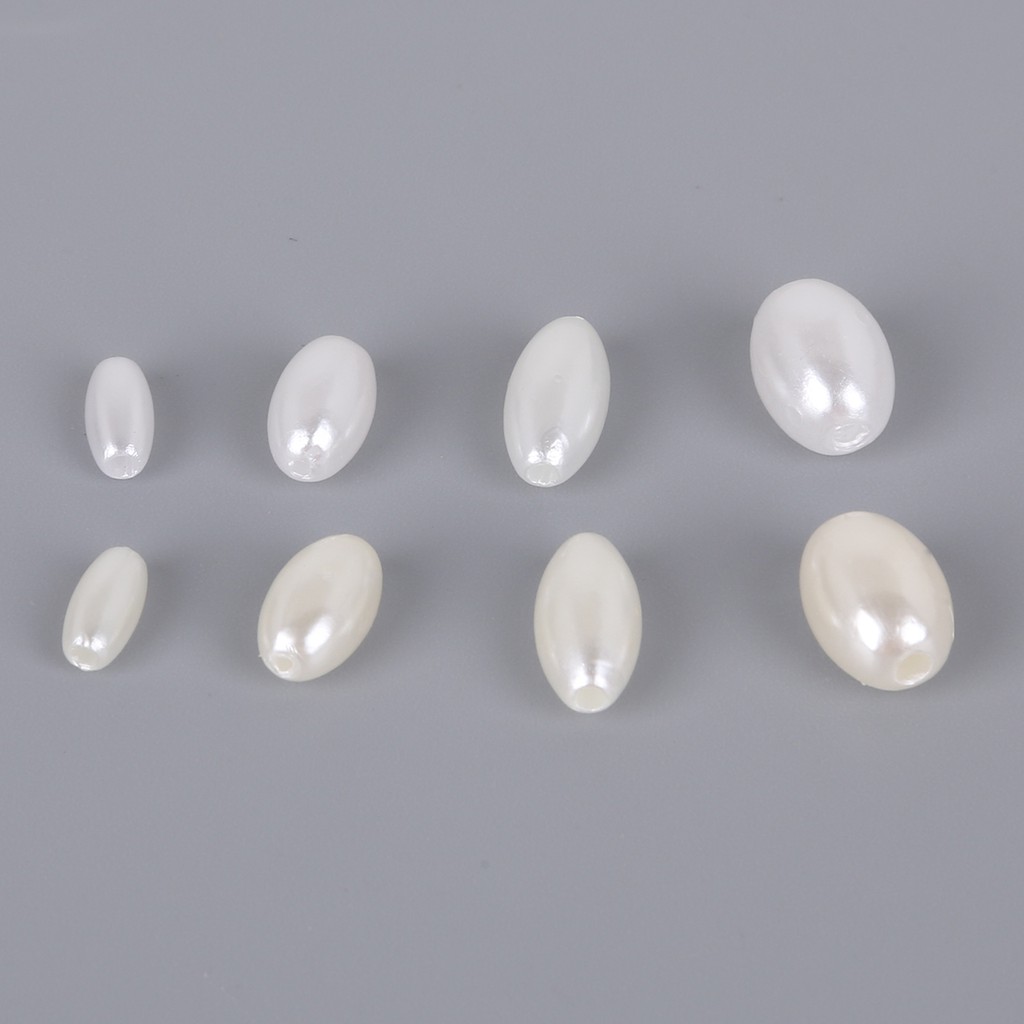 4x8/6x10/6x12/8x11mm 50-200pcs Manik-Manik Mutiara Imitasi Bentuk Oval Bahan Plastik Abs Untuk Membuat Perhiasan Diy