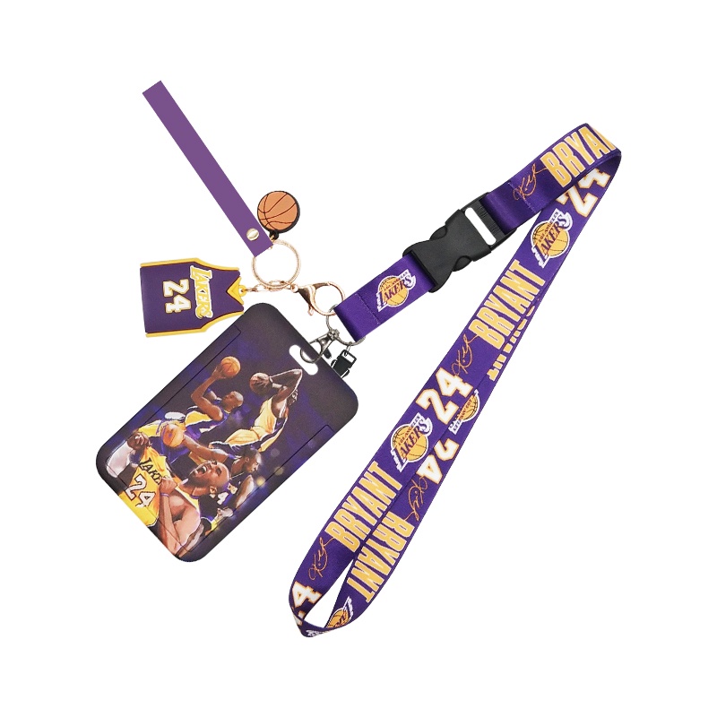 Nba Gantungan Kunci 3D Dengan Klip Penjepit Dan Lanyard Leher Untuk Kartu ID