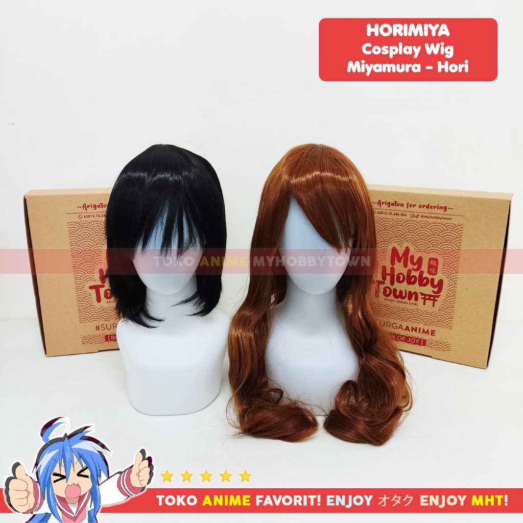 Wig Cosplay Anime Horimiya : Miyamura Izumi Black Hitam - Hori-san to Miyamura-kun - Rambut Palsu