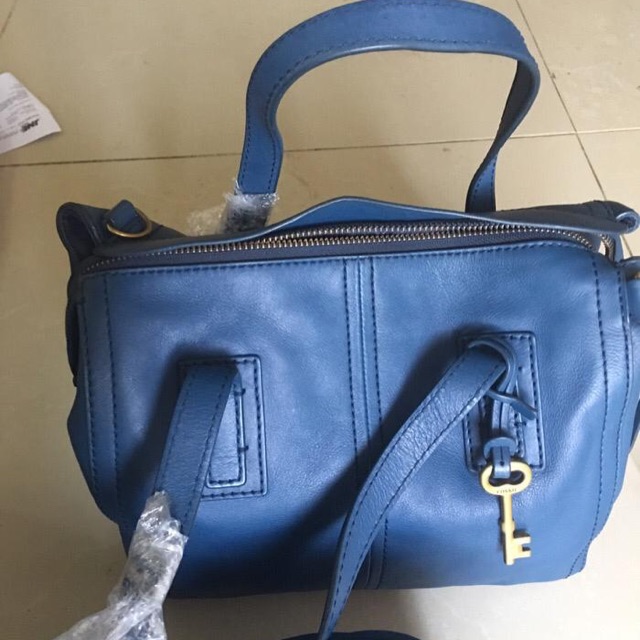 SOLD >>>> Prelove tas fossil emma satchel tas fossil original tas kulit wanita