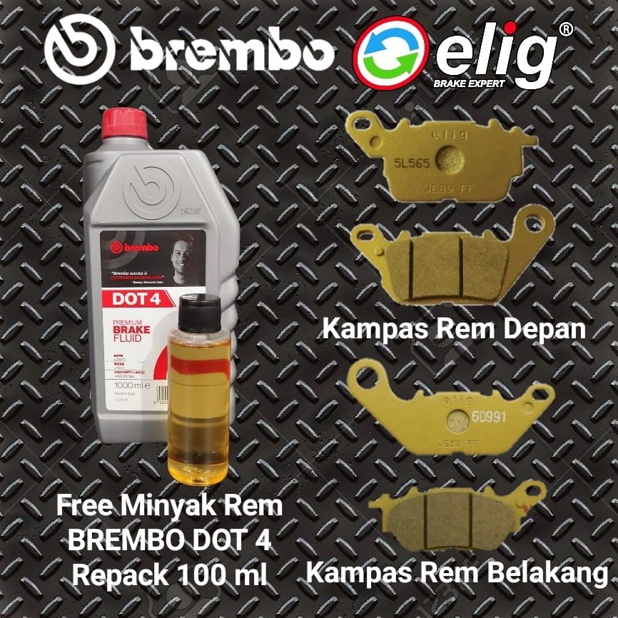 Kampas Rem Depan Belakang ELIG NMAX Free Minyak Rem Brembo