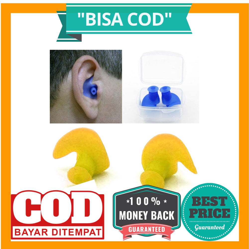 BISA COD DONG ZHUR Penutup Telinga Ear Plug Renang Anti Air - 00NT - Yellow