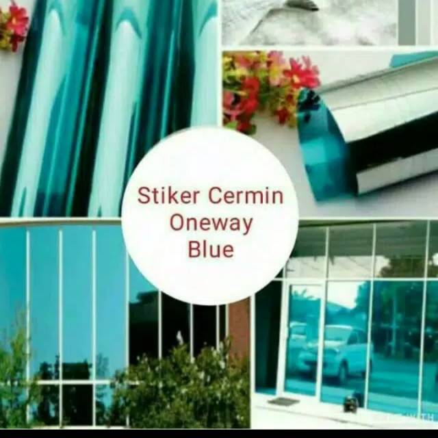 Sticker Cermin One Way Blue