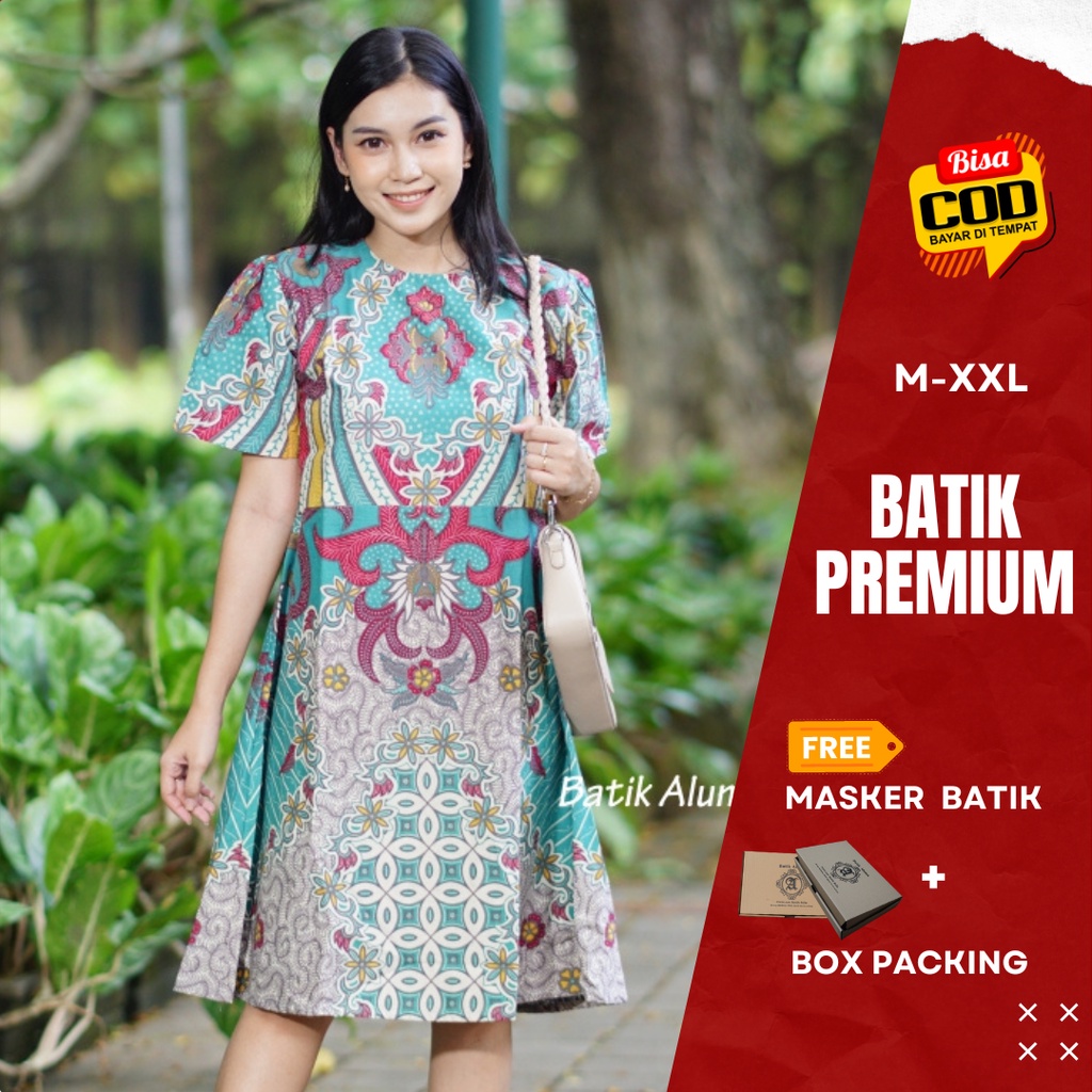 BAJU BATIK WANITA TUNIK PENDEK PREMIUM KERJA FORMAL MURAH