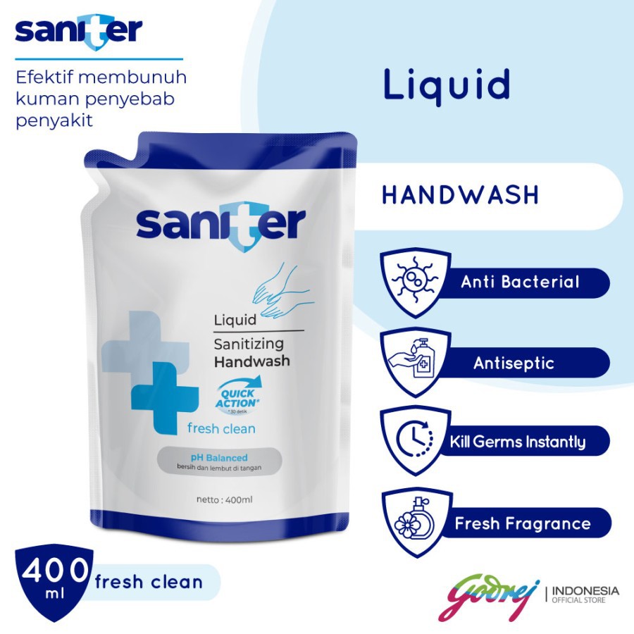 Saniter Handwash Pouch 400 ml Hand Wash