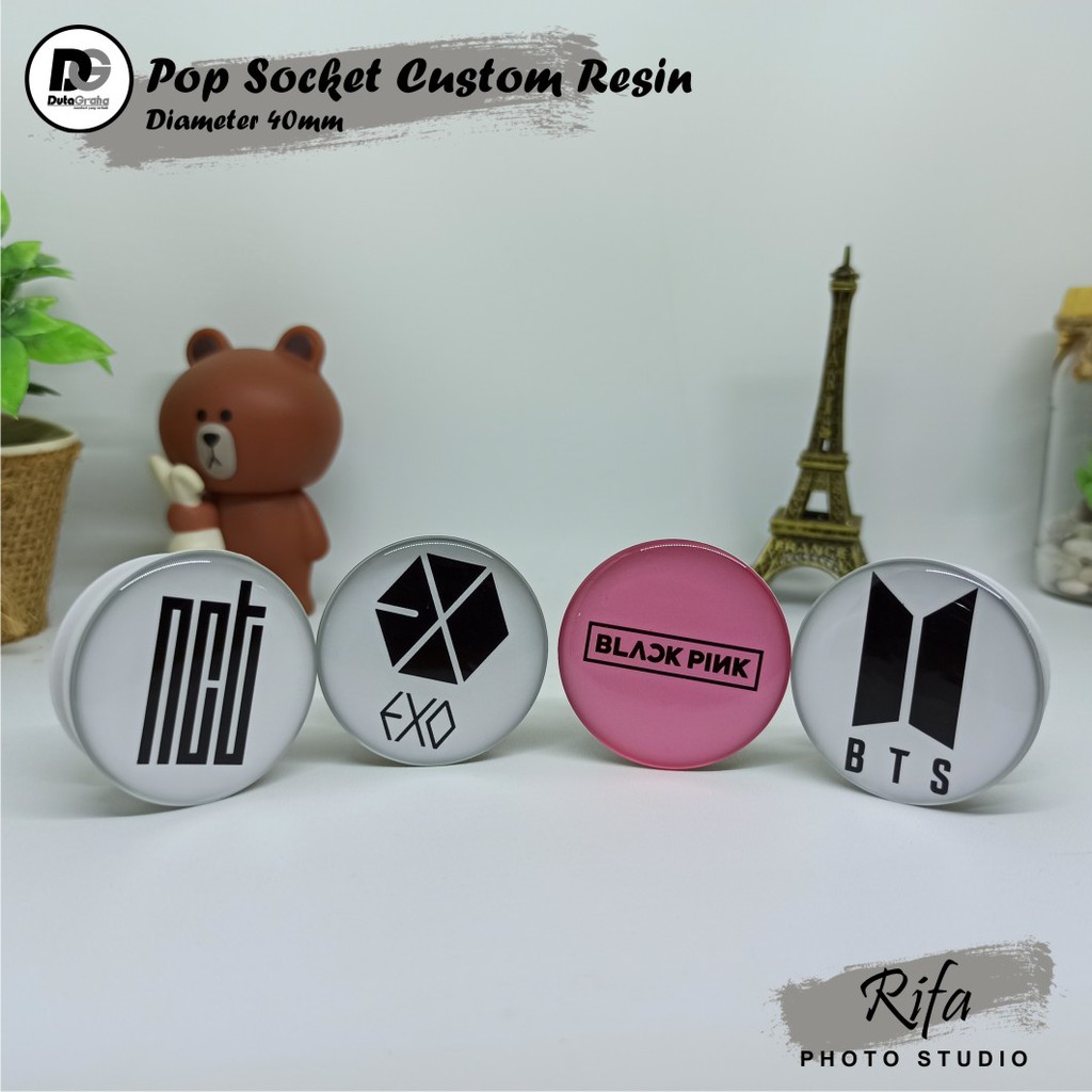 [Custom] Griptok Pop Socket Popsocket Resin Glitter / Non Glitter
