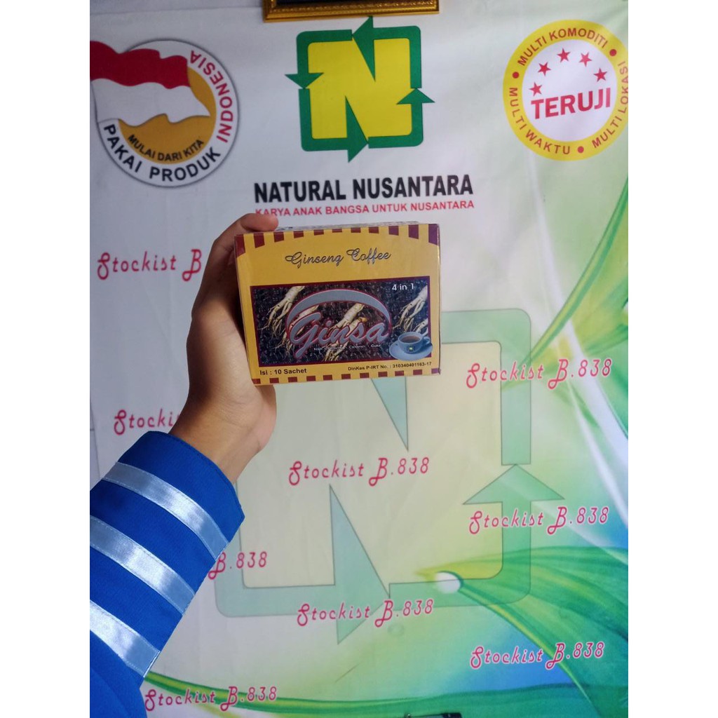 

GINSA Kopi Ginseng NASA (Isi: 10 Sachet) Kopi + Ginseng + Creamer + Gula