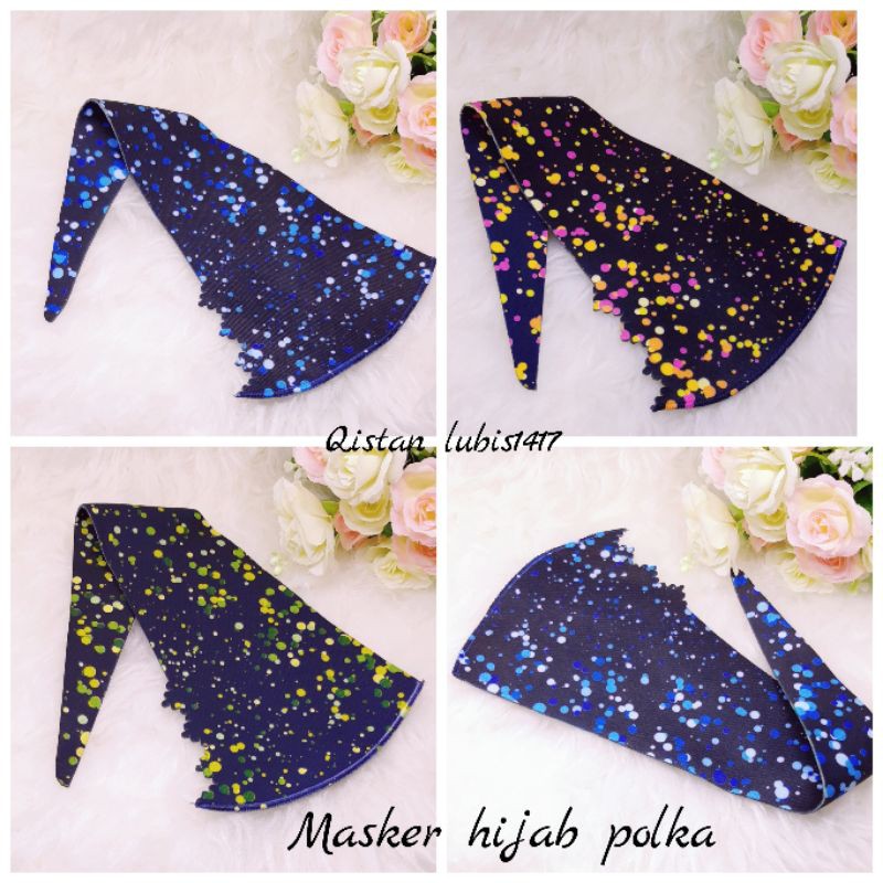 mask hijab polka premium beli 10 free 2pcs