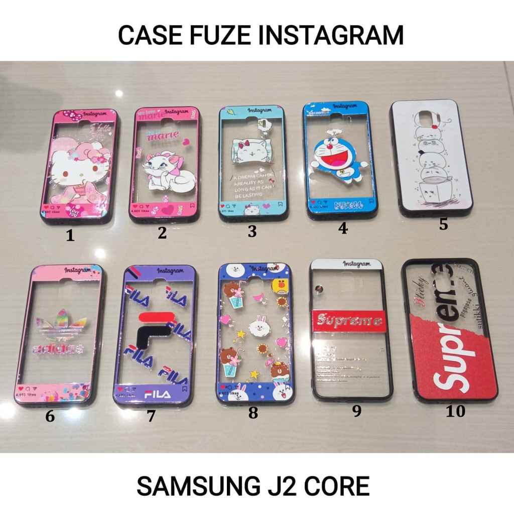 Case Fuze Samsung M10  M20 A6S  A7 2018 J4 PLUS J6 PLUS Glass Model Kartun Casing Cewek
