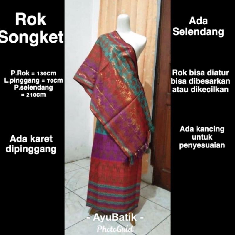 ROK SONGKET SELENDANG/ROK SONGKET TERLARIS/ROK SERAGAMAN