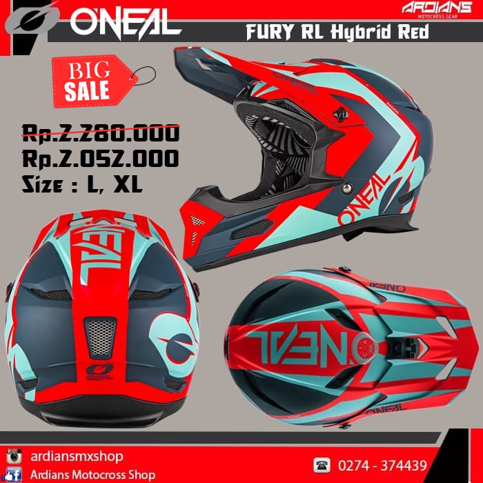 SALE  - ONEAL FURY RL - HELM SEPEDA - DOWNHILL - BMX - MTB