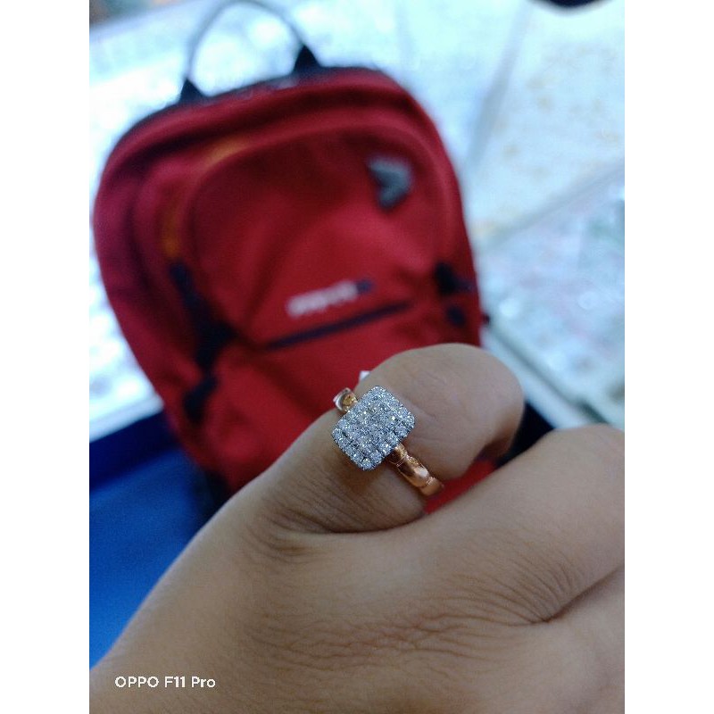 Cincin berlian eropa murah model kotak kdfb